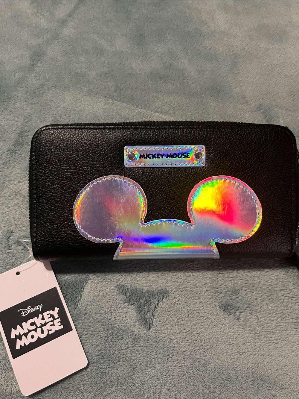 Disney Black Wallet with Holographic Mickey Accent